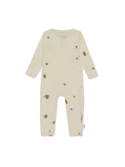 Pyjama cache-cœur en coton biologique Onesie nouveau-né