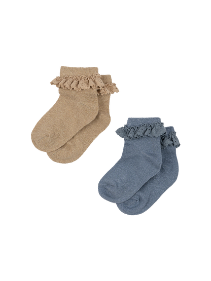 Lot de 2 chaussettes Dentelle Lurex