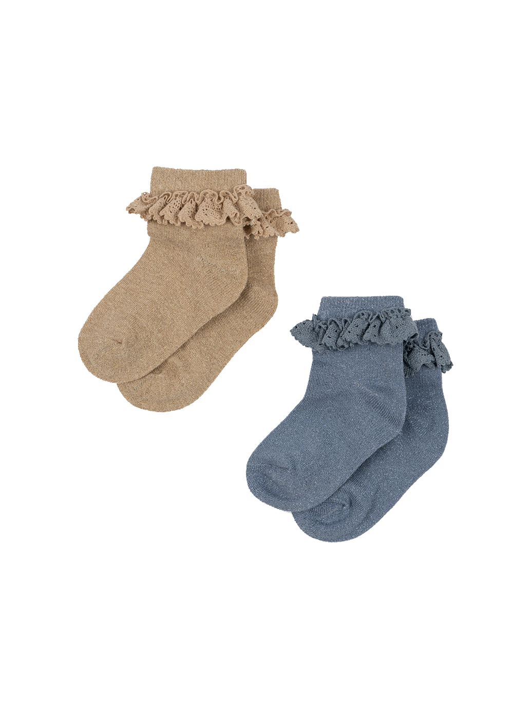 2er-Pack Socken aus Lurex mit Spitze