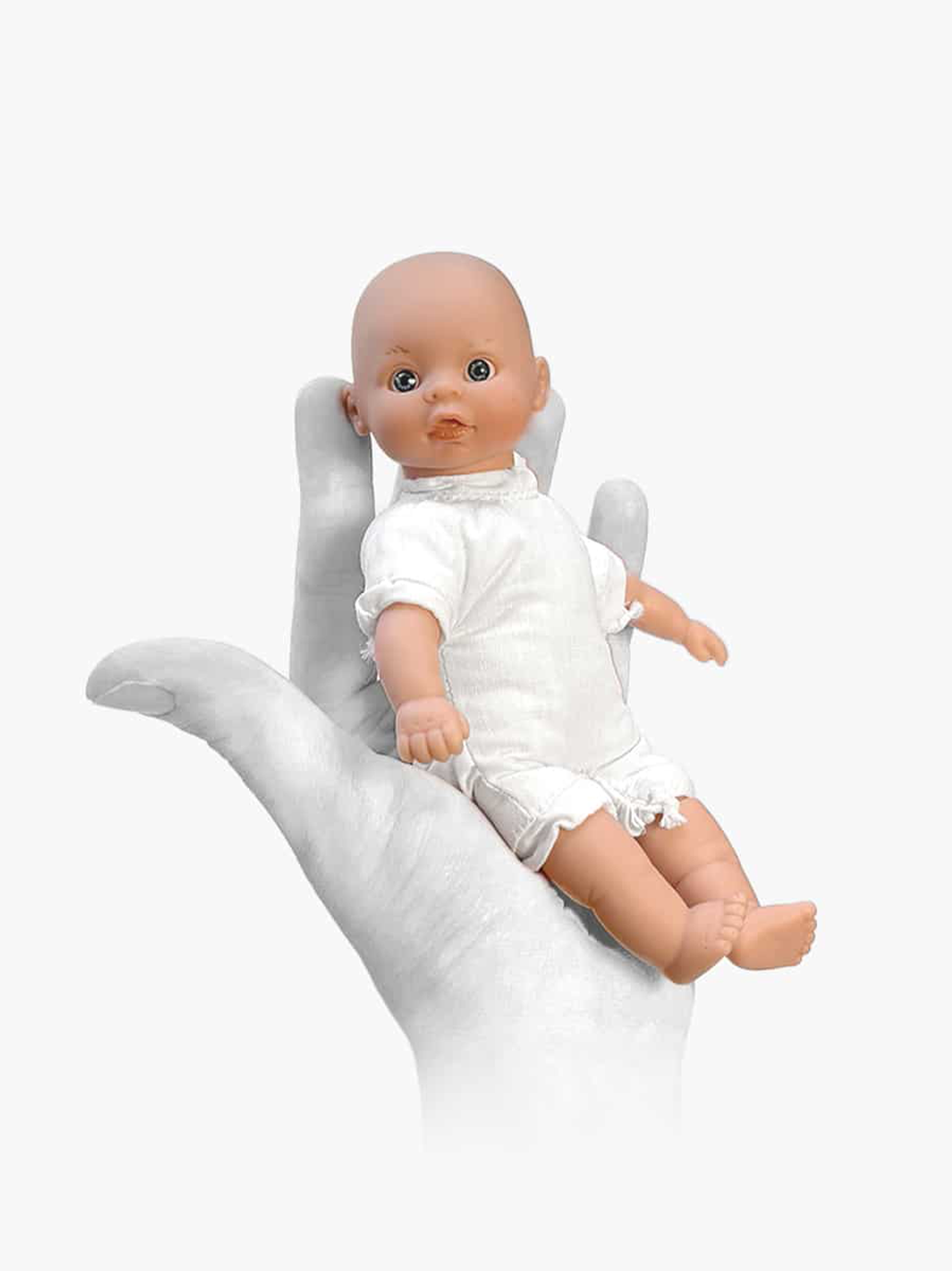 Minipuppe 17 cm im Musselin-Body