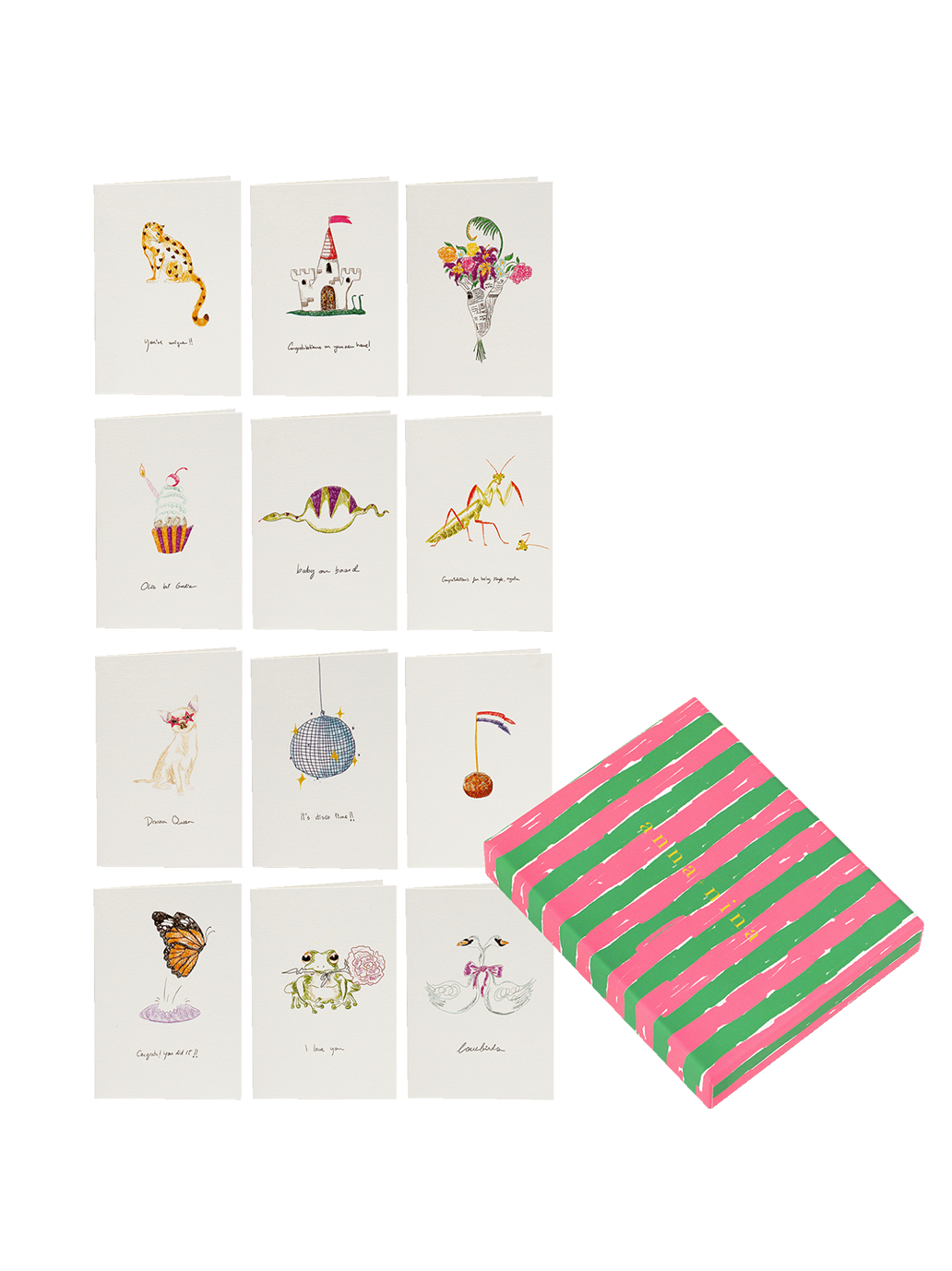 Lot de 12 cartes de vœux