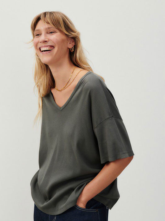 Oversize-T-Shirt aus gerippter Zelym-Baumwolle