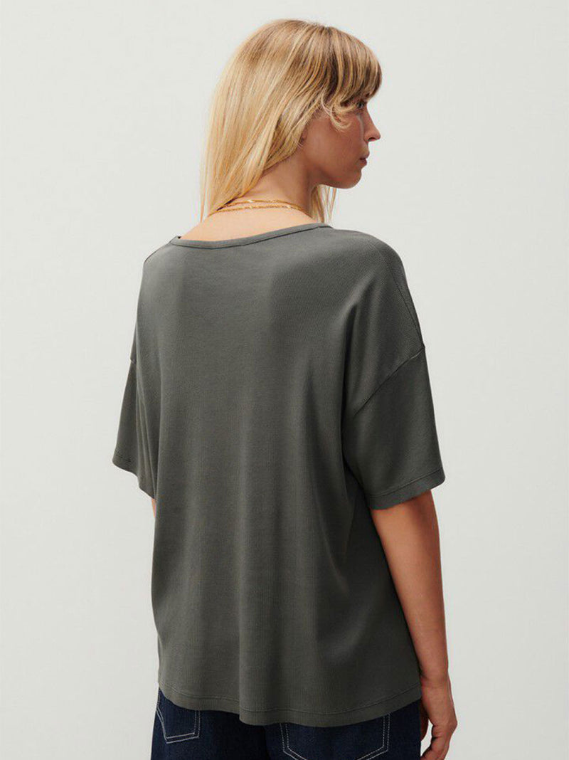 T-shirt oversize en coton Zelym côtelé