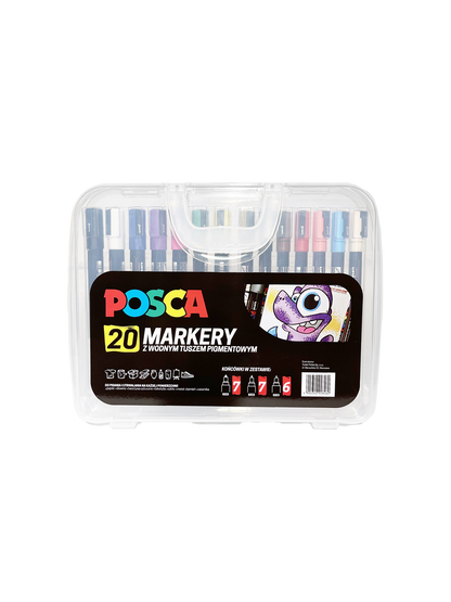 Set de marqueurs peinture POSCA 20 couleurs