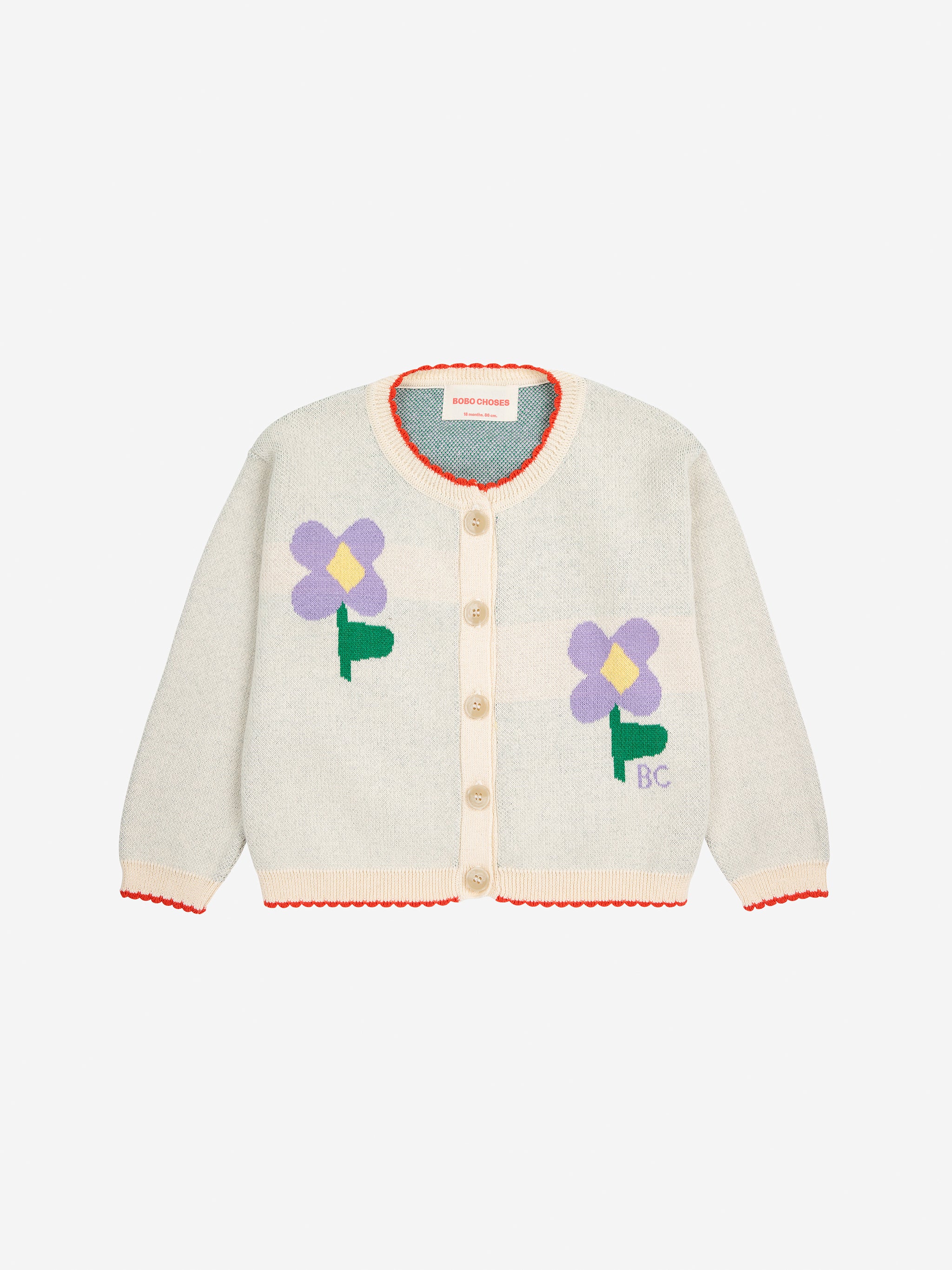 Cardigan bébé fleur de pensée