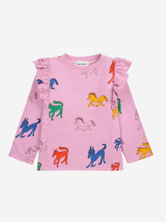 Sweatshirt mit durchgehendem Rüschenmuster von Wonder Horse