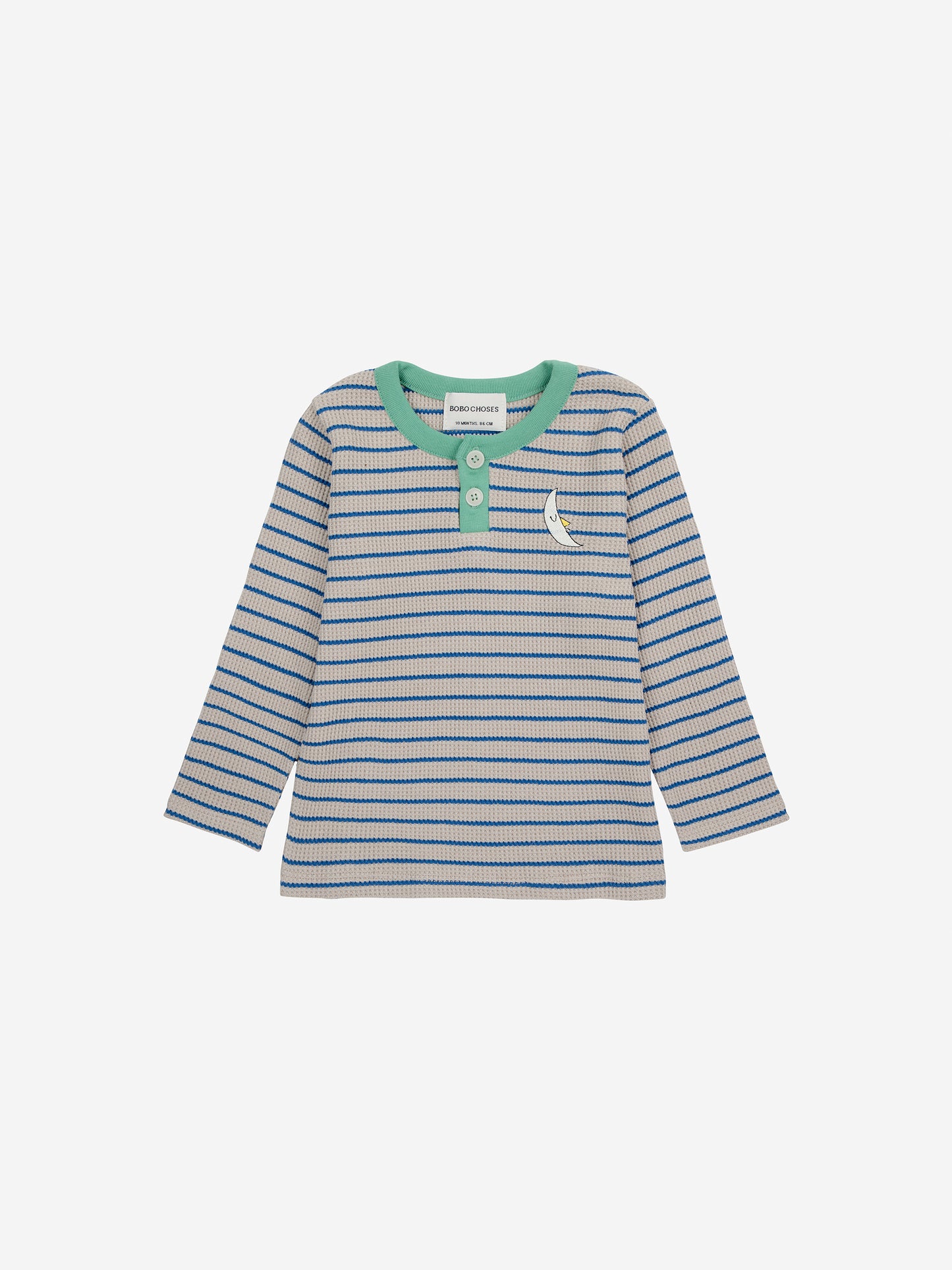 T-Shirt mit Waffelmuster und Knöpfen von Baby Stripes