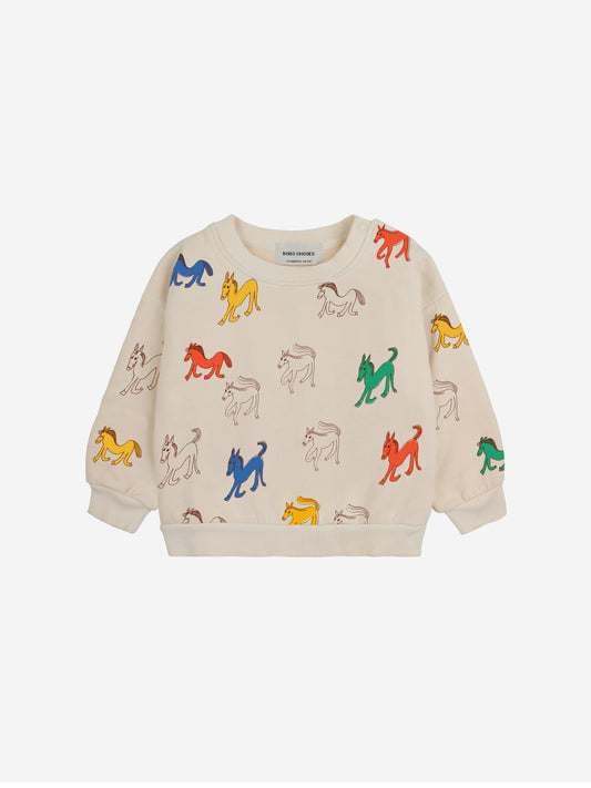 Sweatshirt mit durchgehendem „Baby Wonder Horse“-Print