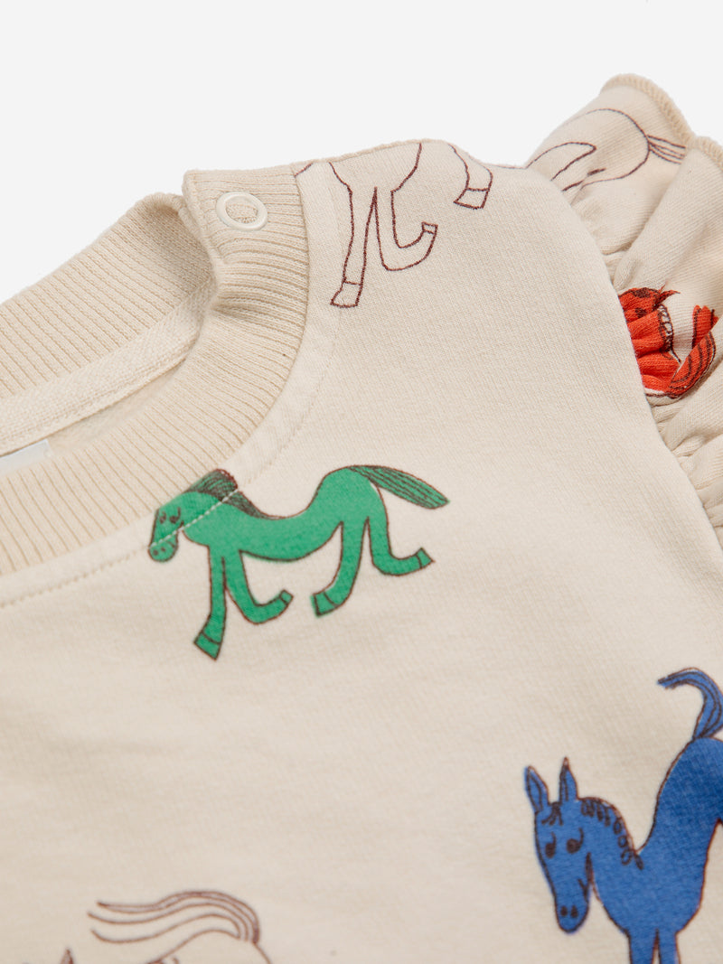 Sweatshirt mit durchgehendem „Baby Wonder Horse“-Print