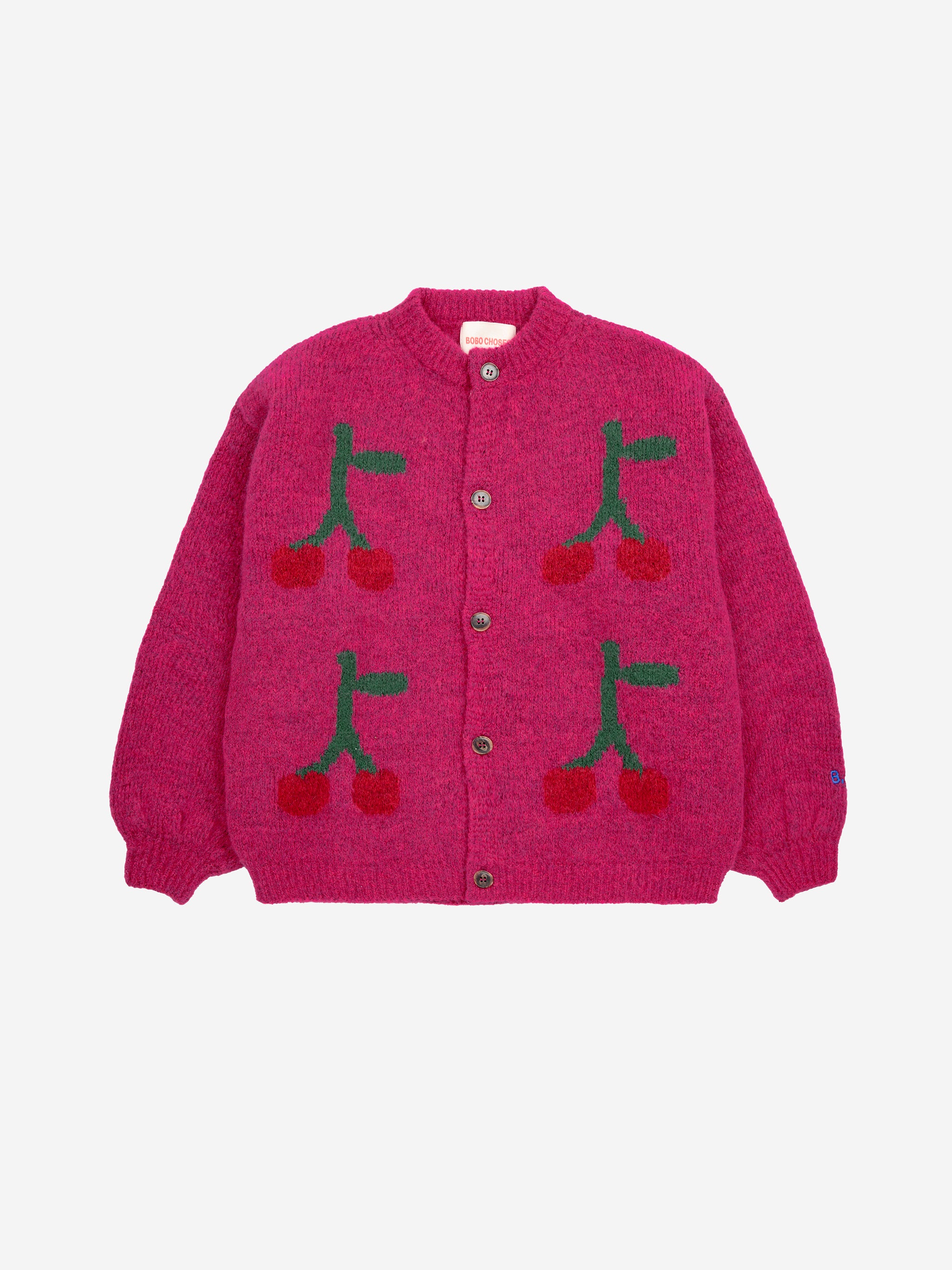 Cardigan intarsia Bobo Cerise