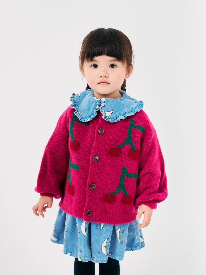 Cardigan intarsia Bobo Cerise