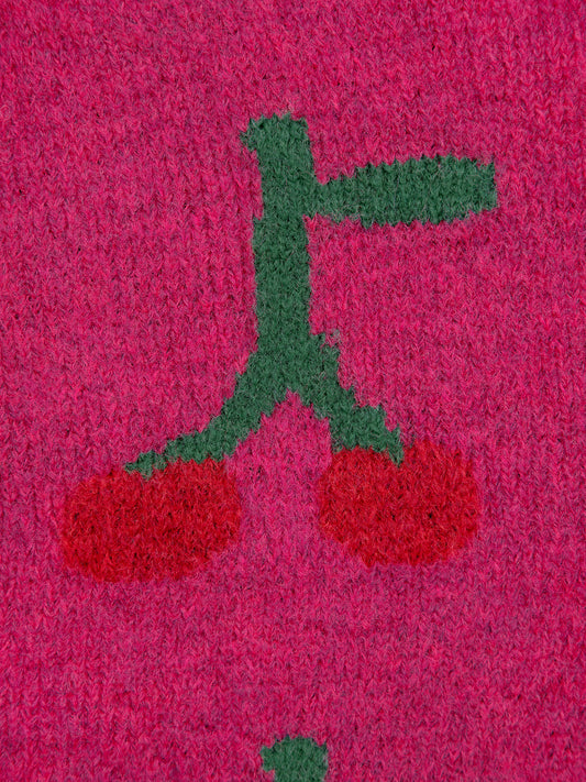 Strickjacke „Bobo Cherry“ mit Intarsienmuster