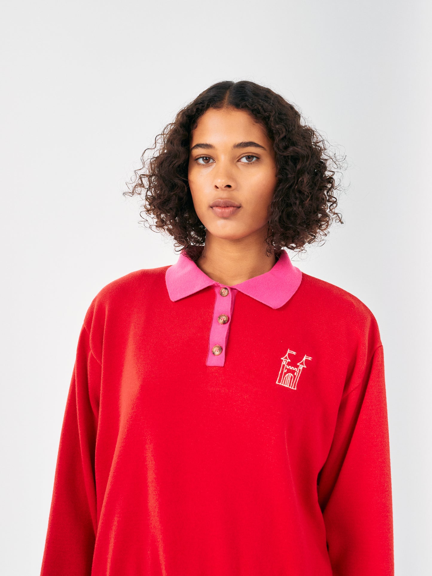 Polopullover „Faraway Castle“ im Farbblockdesign