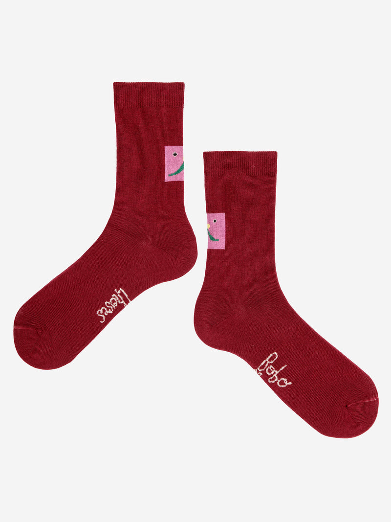 Kurze Socken mit abstraktem Katzenlächeln