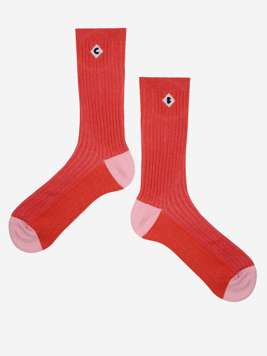 Lange Socken mit Farbblockdesign