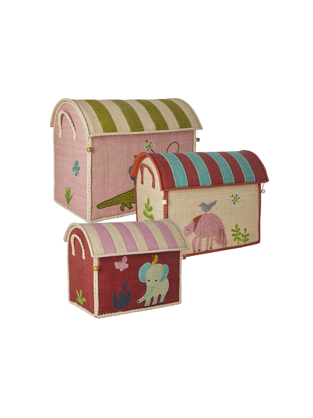 Paniers de rangement en raphia lot de 3