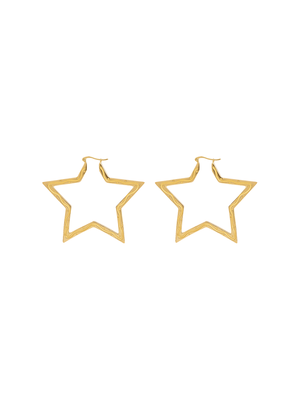 Boucles d&#39;oreilles créoles Funky Star grandes