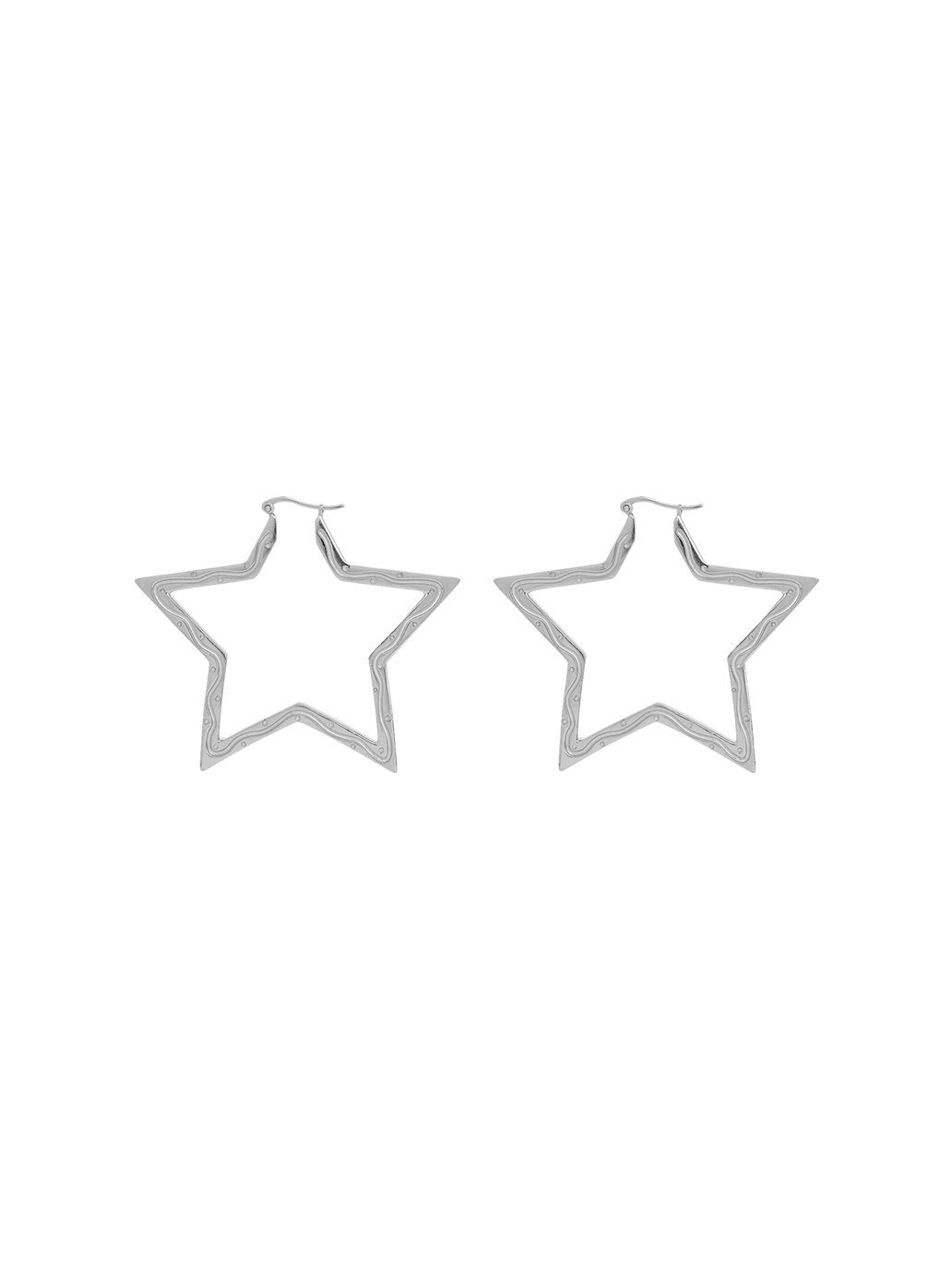 Boucles d&#39;oreilles créoles Funky Star grandes