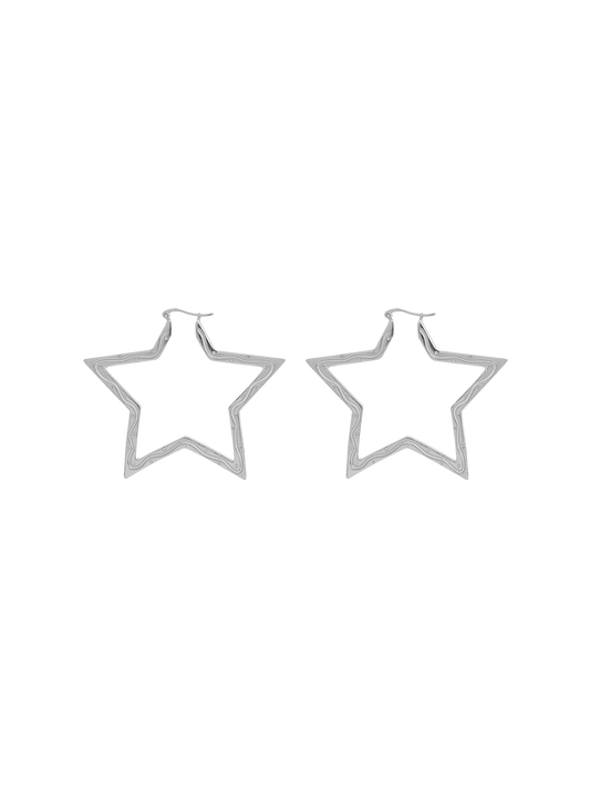 Boucles d&#39;oreilles créoles Funky Star grandes