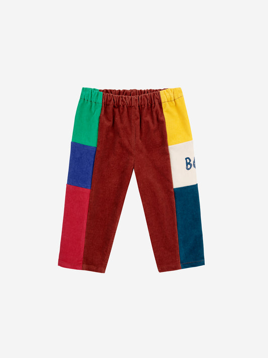 Pantalon en velours côtelé colorblock pour bébé