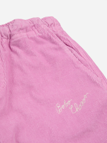 Pantalon droit en velours côtelé rose Abracadabra