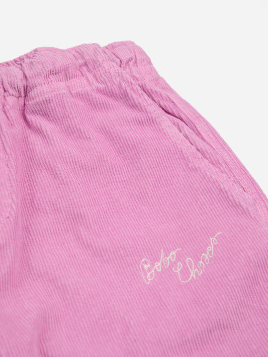 Pantalon droit en velours côtelé rose Abracadabra