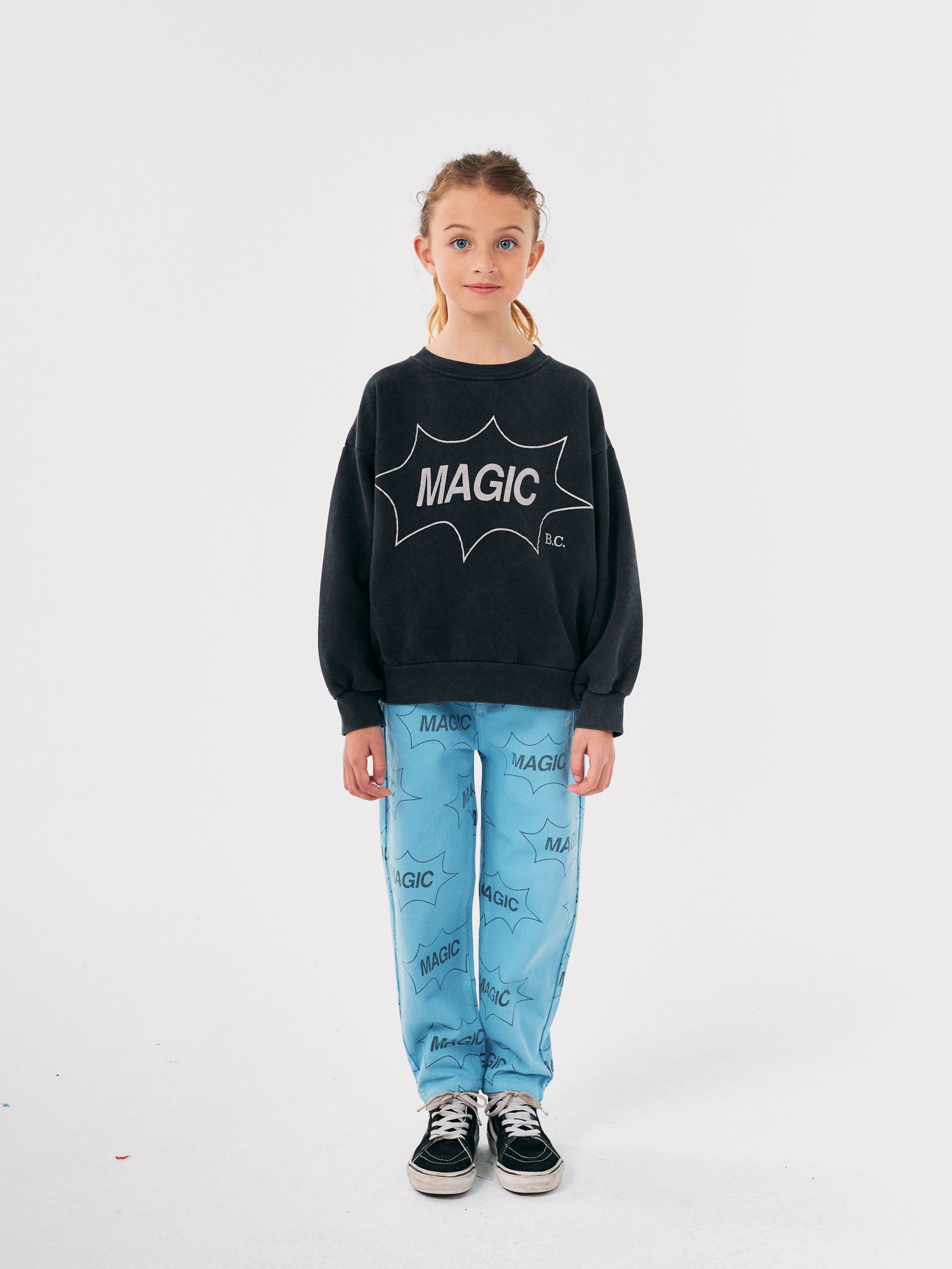 Pantalon baggy en jean avec imprimé &quot;C&#39;est de la magie&quot;