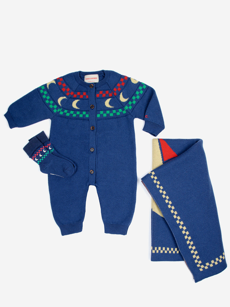 Baby Beneath The Moon Strick-Overall-Geschenkset