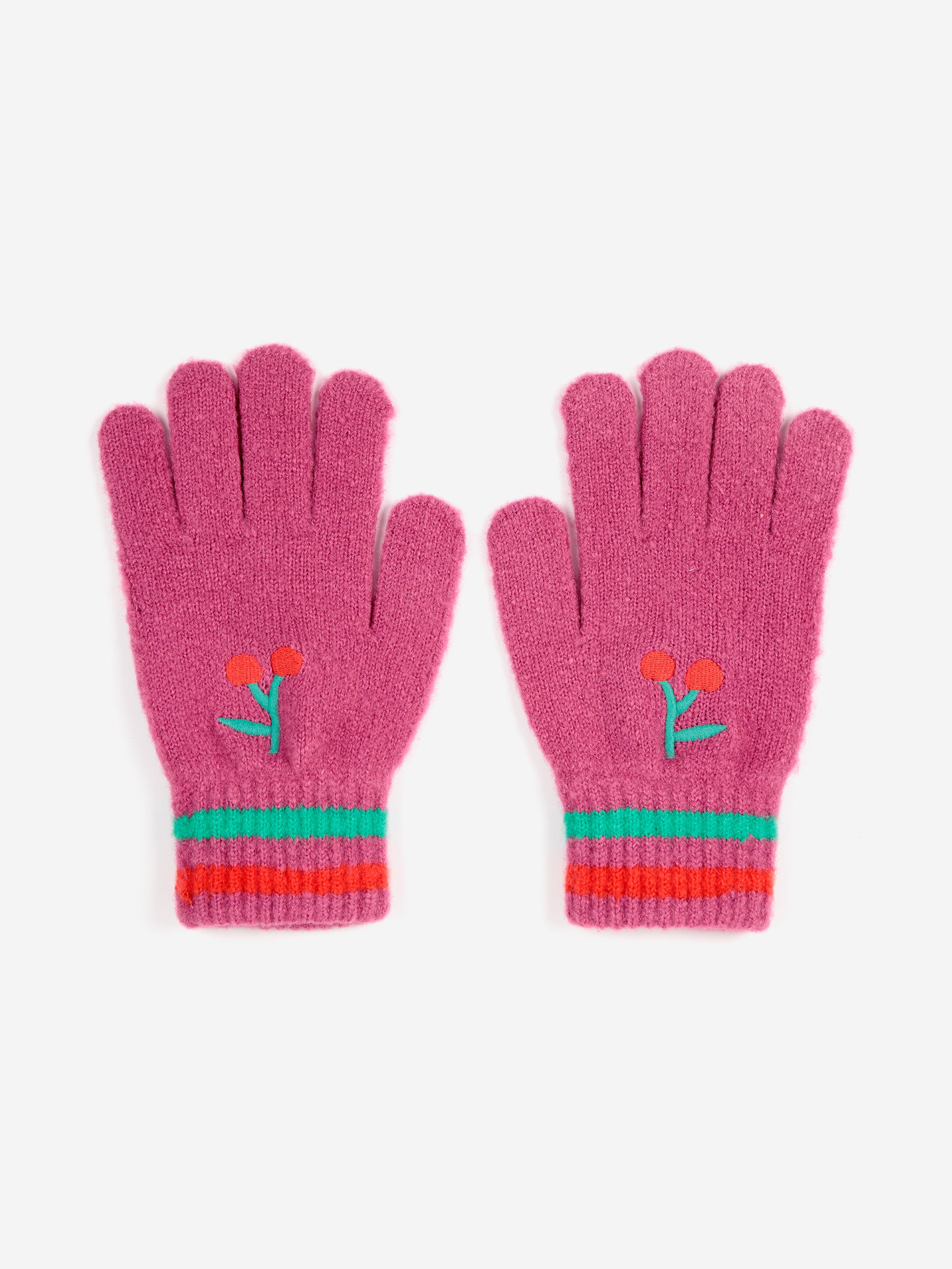 Gants tricotés cerises