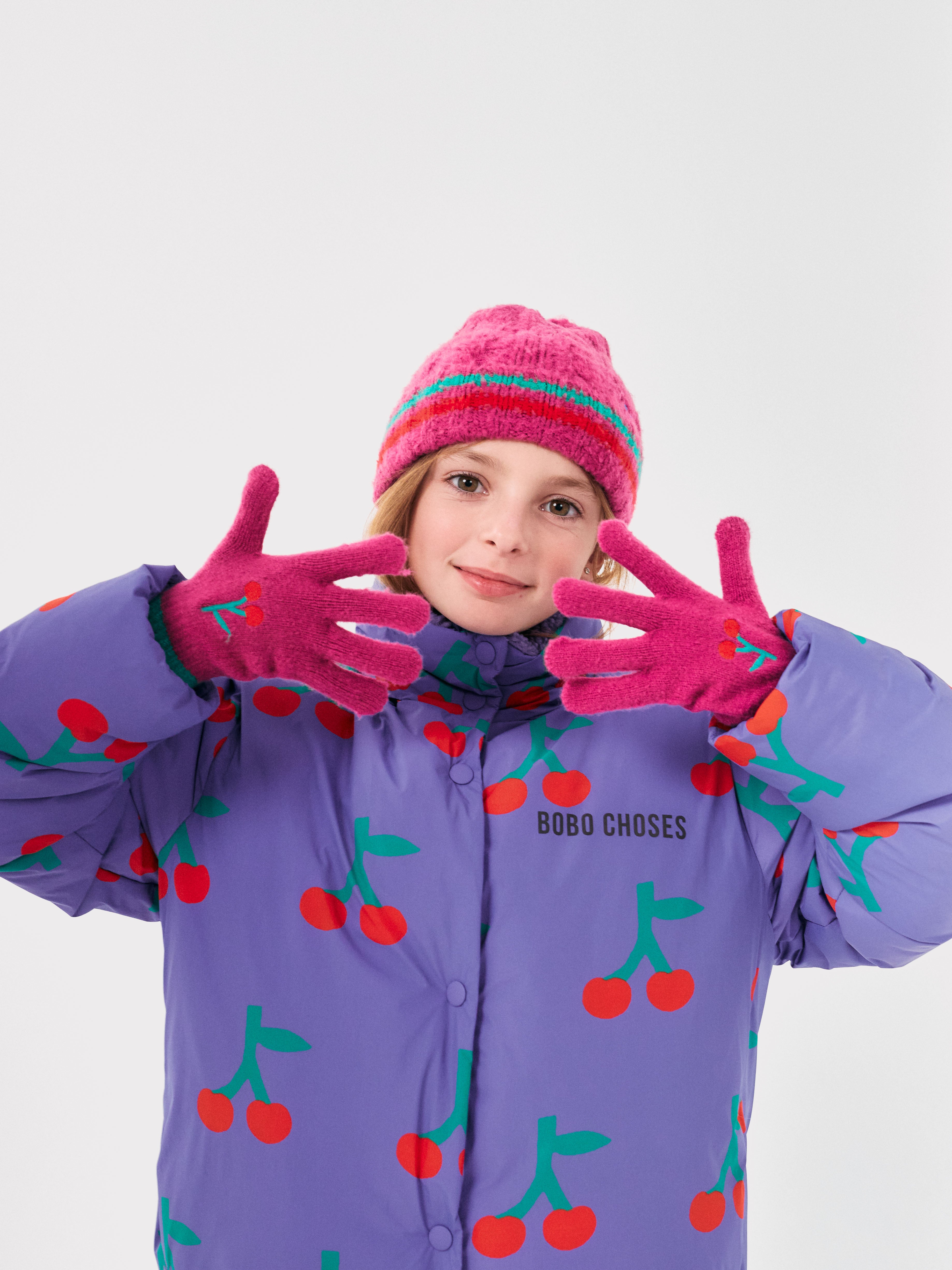 Gants tricotés cerises