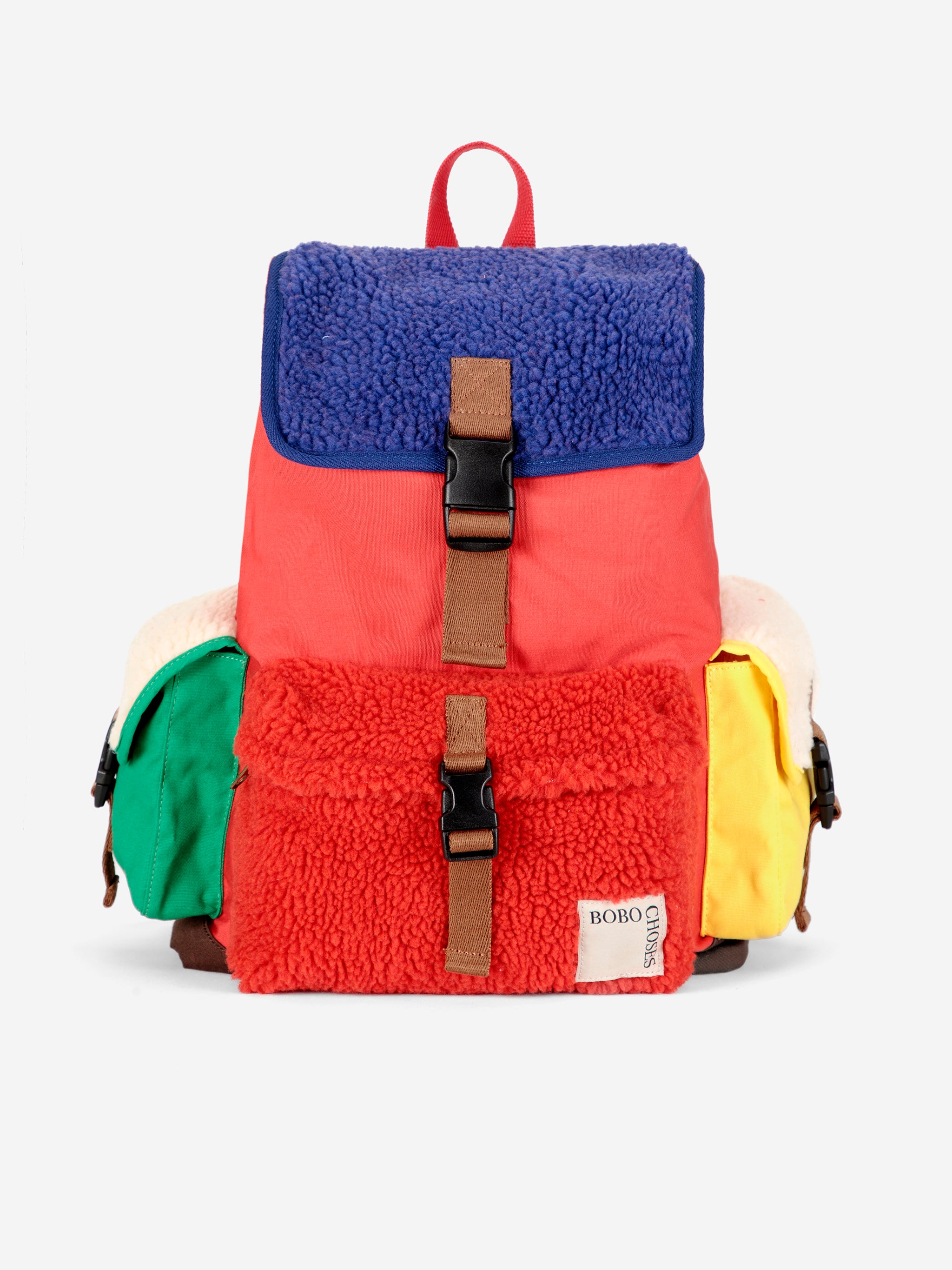 Sac à dos en peau de mouton color block