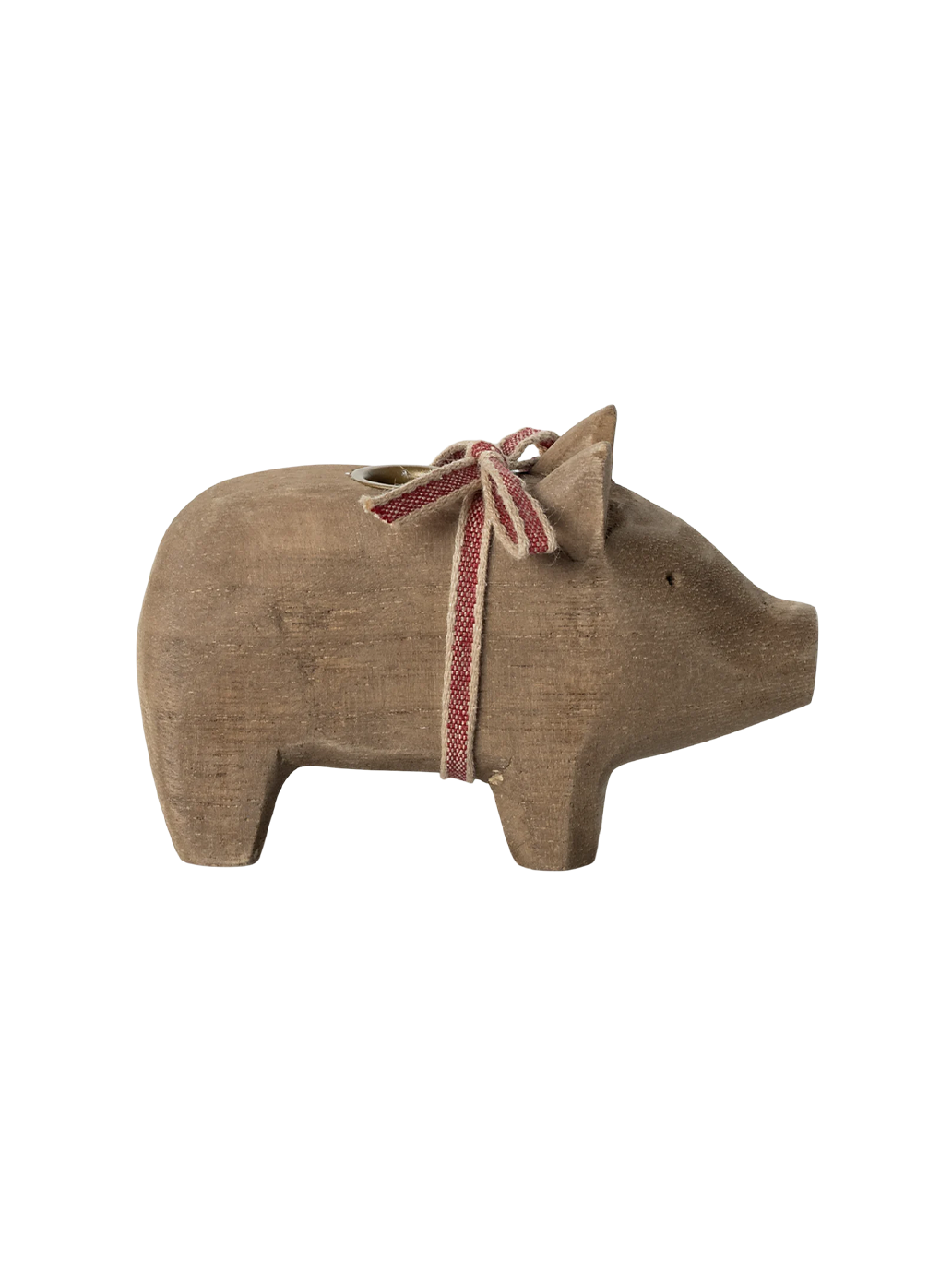 Bougeoir cochon en bois Petit modèle