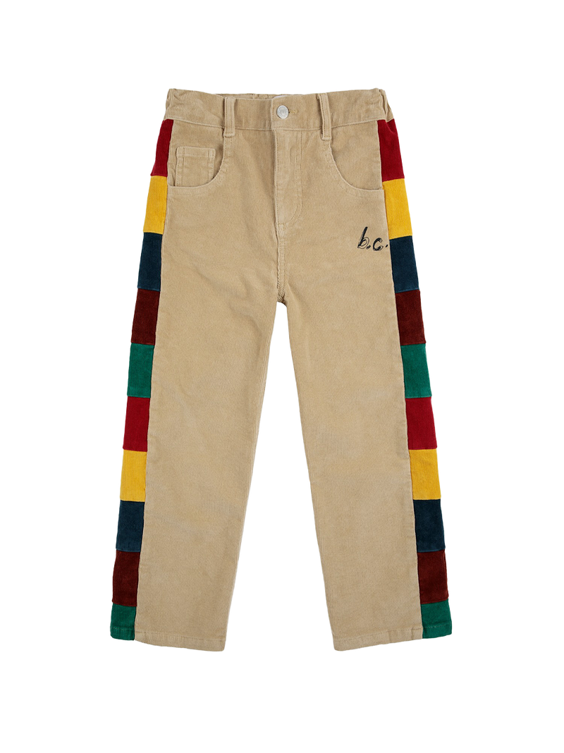 Pantalon en velours côtelé à blocs de couleurs BC