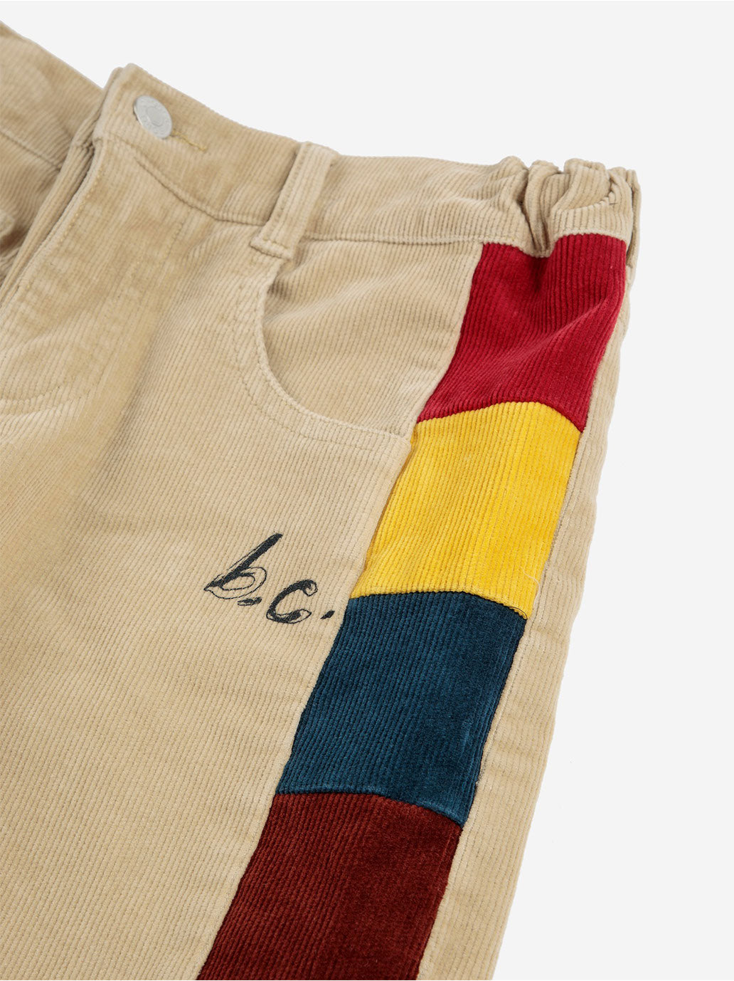 Pantalon en velours côtelé à blocs de couleurs BC