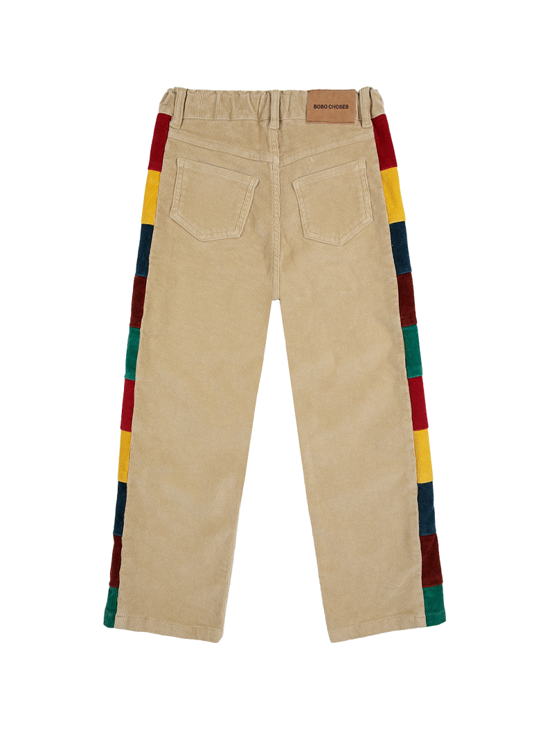 Pantalon en velours côtelé à blocs de couleurs BC