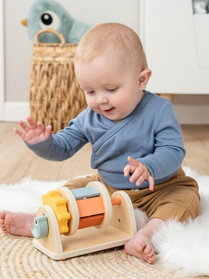 Aktivitätsspielzeug aus Holz mit Kreisel