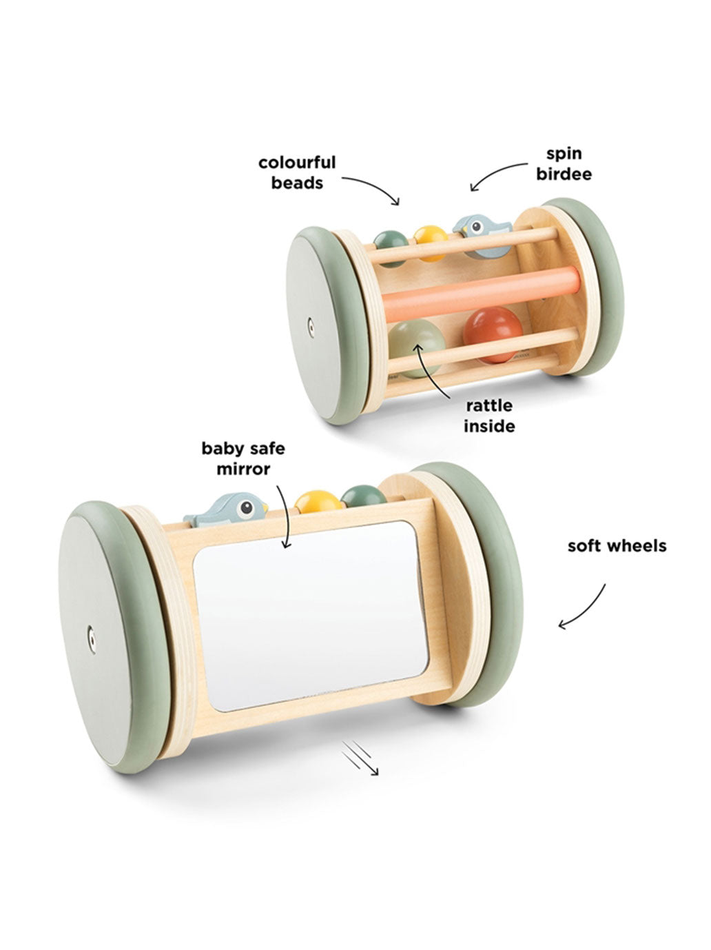 Rollbarer Aktivitätsspiegel aus Holz