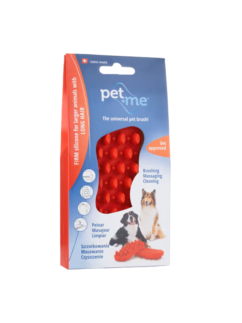 Brosse en silicone ferme pour chiens