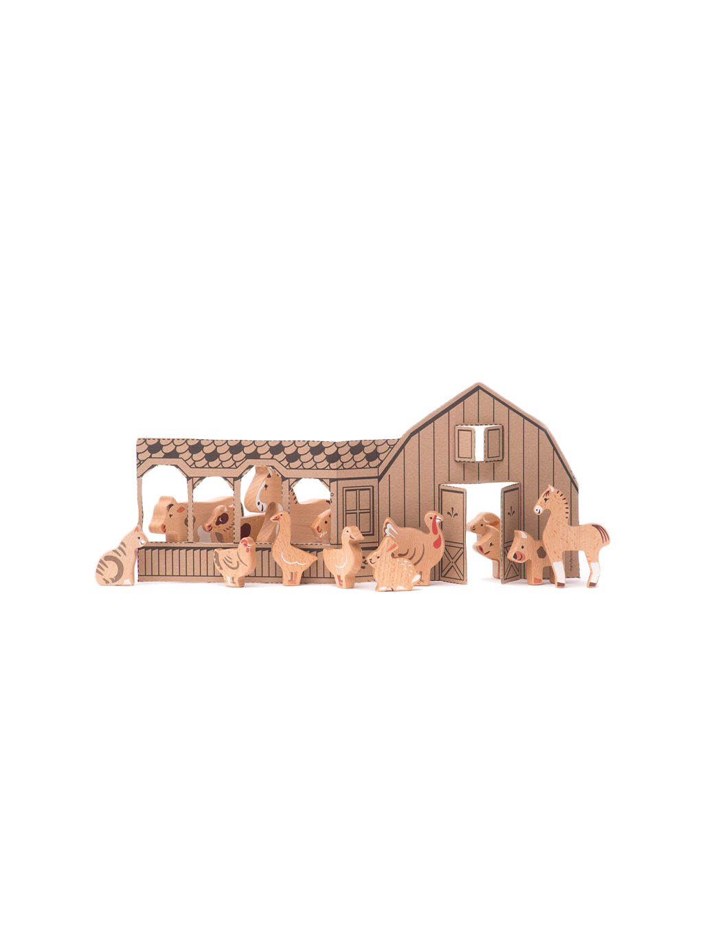 set de 14 figurines en bois La Ferme