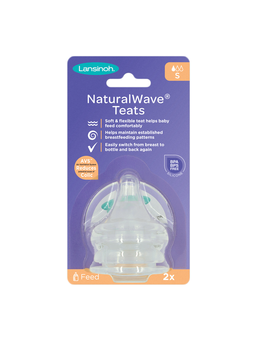 tétines pour biberon en verre Lansinoh Natural Wave® 2 pcs