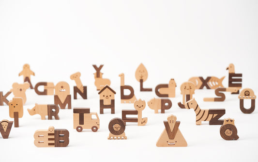 Holzblöcke - Alphabet Play Block Set Puzzle