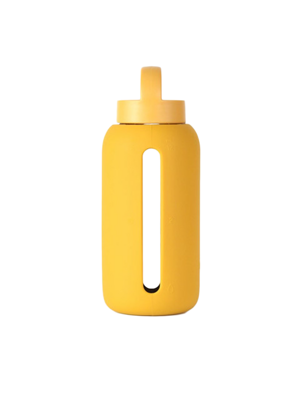 Day Bottle die Glaswasserflasche mit Trinkverfolgung mustard
