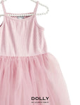 Geripptes Tutu-Kleid pink