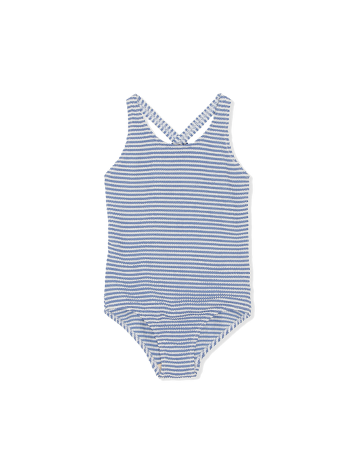 Basic-Badeanzug aus Crêpe fine stripe