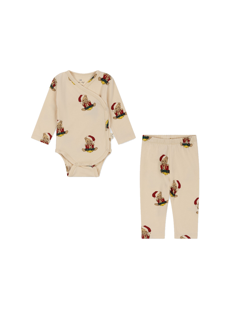 Weihnachts-Pyjama-Set für Neugeborene, Wickelbody und Hose