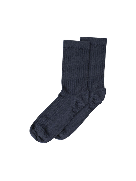 Socken aus Wollripp navy