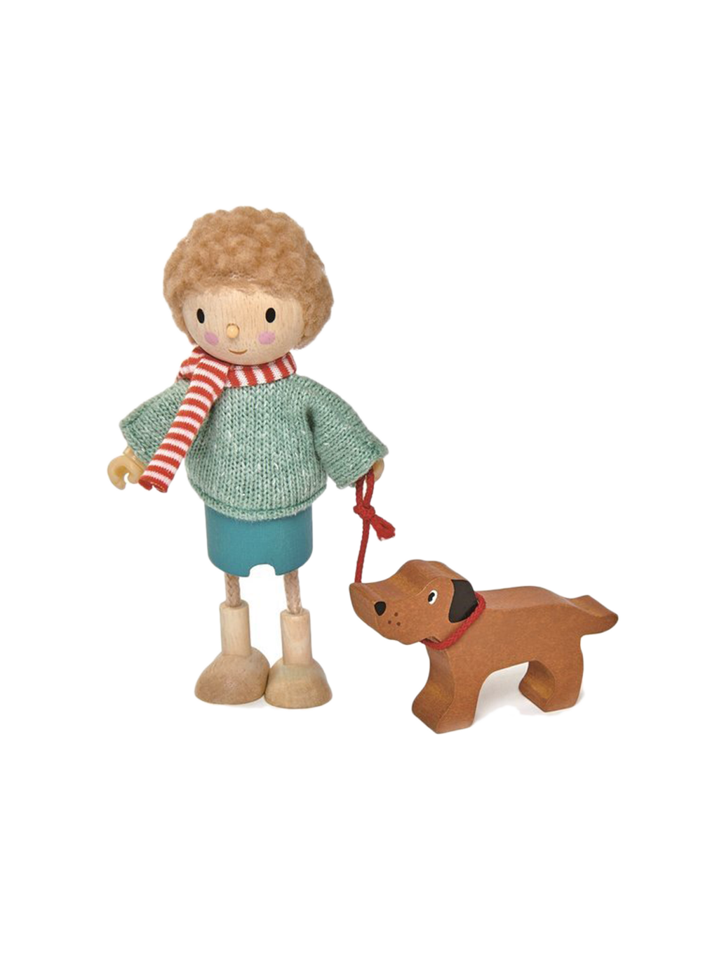 M. Goodwood avec sa poupée chien en bois 