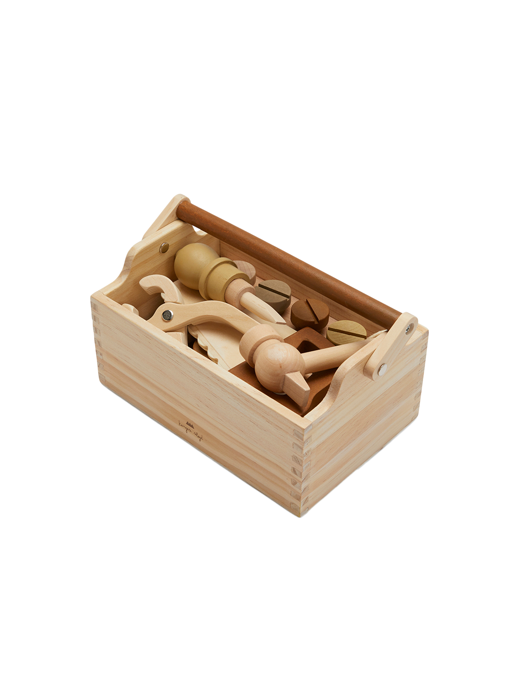 Outils en bois dans une valise