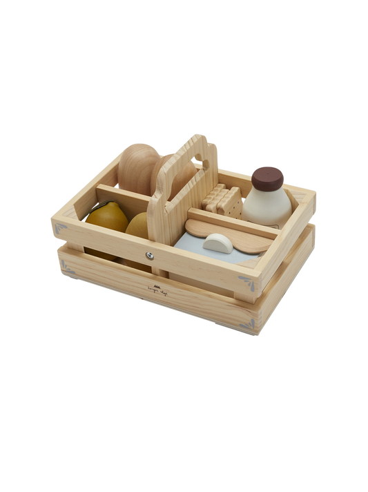 Boîte à nourriture en bois jouet rétro