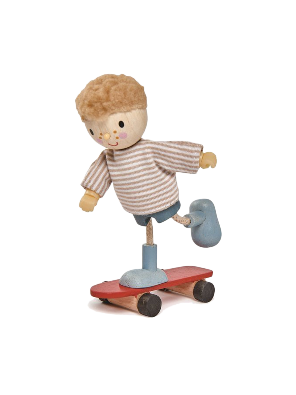 Edward sur une poupée de skateboard en bois 